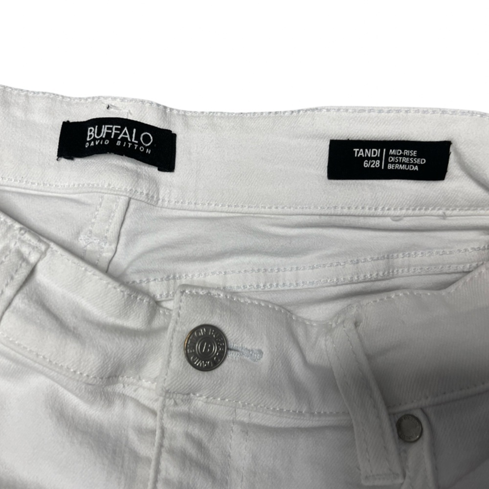 Buffalo David Bitton White Distressed Denim Jean Shorts - Picture 8 of 10